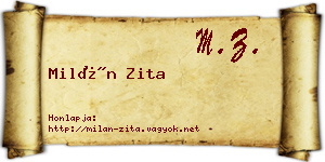 Milán Zita névjegykártya